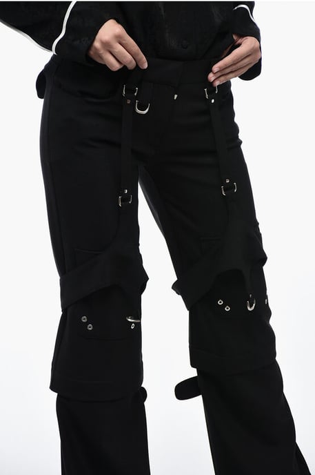 Cargohose aus Wollmischung mit Schnallendetail in Schwarz - Image 3