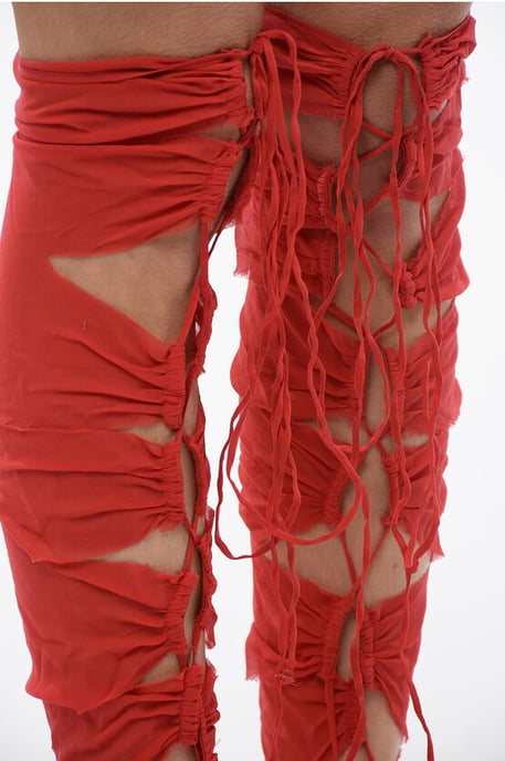 TABI Thing-Highs aus Seidenmischung mit Schnürung in Rot - Image 4