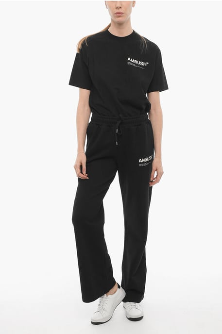 Einfarbige Sweatpants mit aufgedrucktem Logo in Schwarz - Image 4