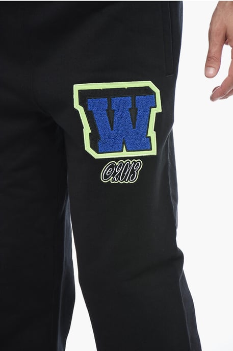 Bestickte VARS-Jogginghose mit Patchwork in Schwarz - Image 3