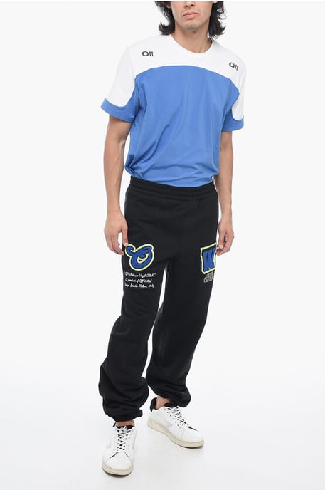 Bestickte VARS-Jogginghose mit Patchwork in Schwarz - Image 4