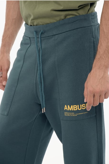 WORKSHOP-Jogginghose aus Fleece-Baumwolle mit Kordelzug in der Taille in Blau - Image 3