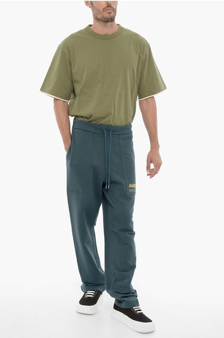 WORKSHOP-Jogginghose aus Fleece-Baumwolle mit Kordelzug in der Taille in Blau - Image 4