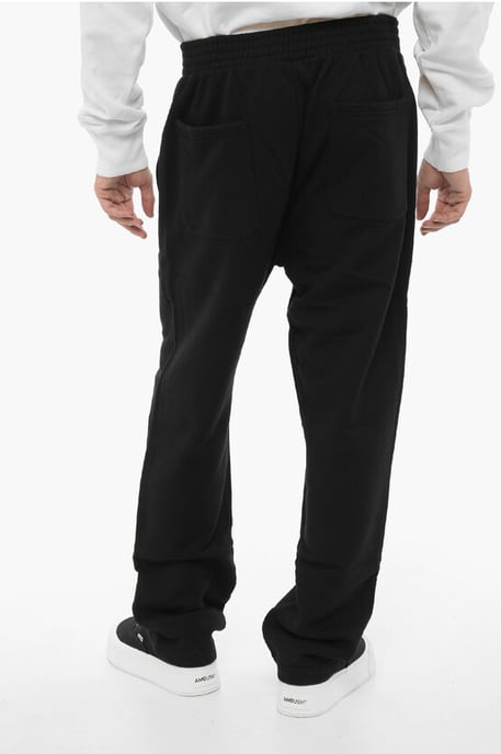 WORKSHOP-Jogginghose aus Fleece-Baumwolle mit Kordelzug in der Taille in Schwarz - Image 2