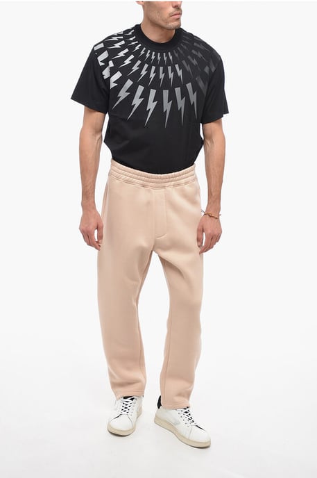 Bestickte BOLT-Jogginghose mit Reißverschluss an den Bündchen in Beige - Image 4