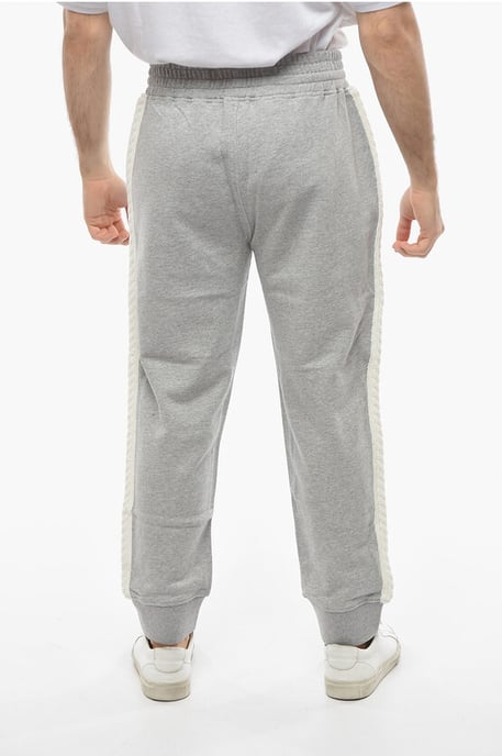 Loose Fit Sweatpants aus Baumwolle mit gestrickten Seitenbändern in Grau - Image 2