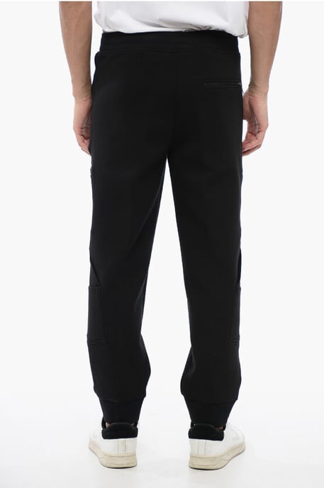 Cargo-Jogginghose aus Baumwollmischung mit Bündchen am Saum in Schwarz - Image 4