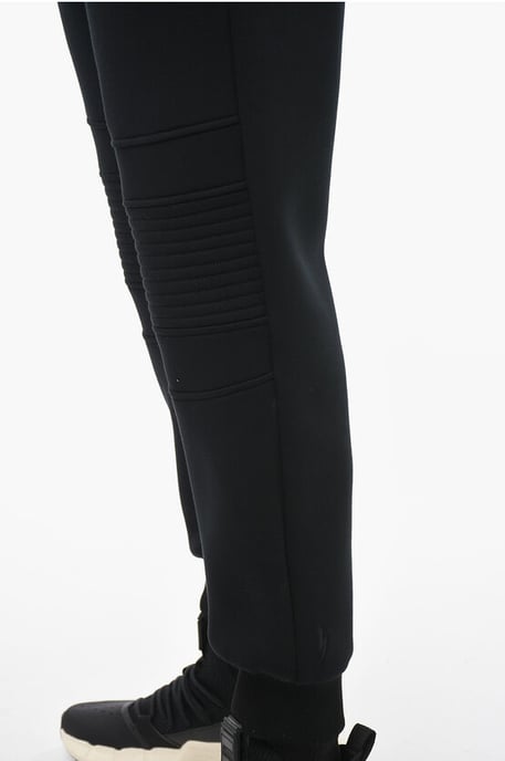Neopren-Skinny-Fit-Biker-Jogginghose in Schwarz - Image 3