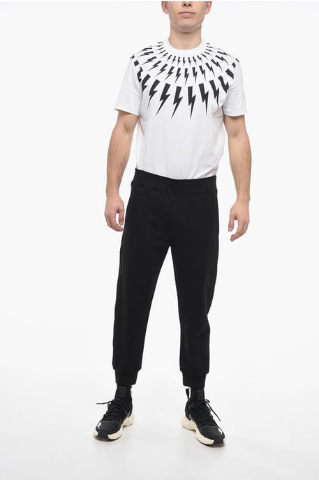Skinny Fit JUMBLED BOLTS Jogginghose mit Stickereien in Schwarz - Image 4