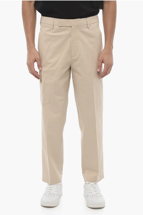 Skinny Fit Cargohose mit Gürtelschlaufen in Beige - Image 1