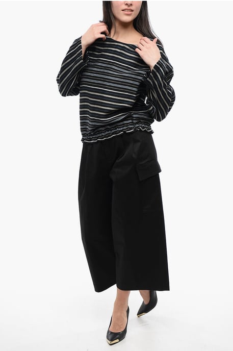 Balanced Stripe VARSITY Bluse aus Leinenmischung in Schwarz - Image 4