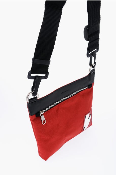 Nylon-Sacoche mit abnehmbaren Trägern in Nero, Rosso - Image 3