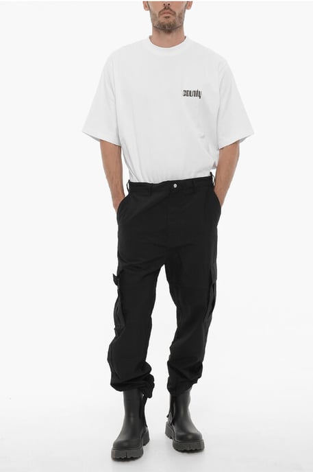 Nylon-Cargohose mit gesticktem Logo in Schwarz - Image 4