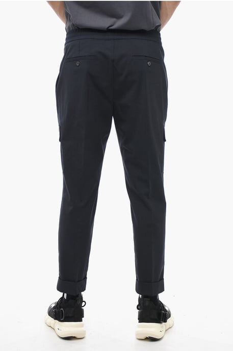 Niedrig sitzende REM-Cargohose aus Schurwollmischung in Blau - Image 3