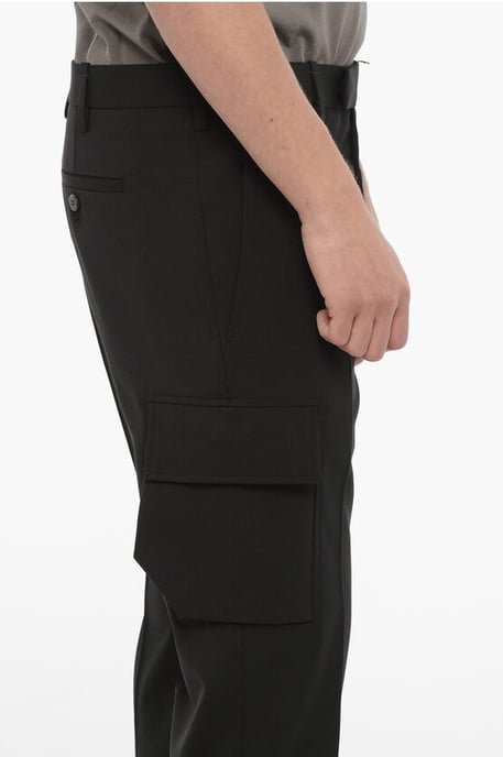 Cargohose mit normaler Taille und schmaler Passform in Schwarz - Image 3
