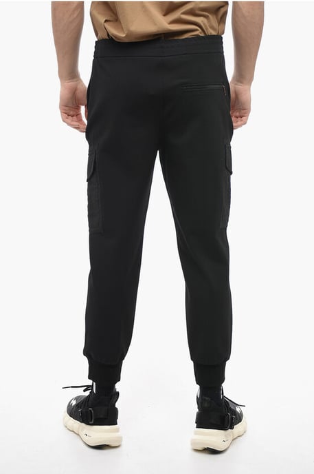 Low-Waist Skinny Fit Cargohose mit Kordelzug an der Taille in Schwarz - Image 2