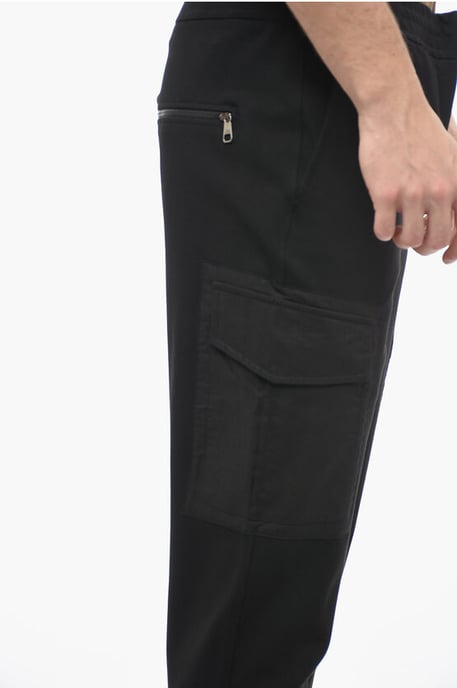 Low-Waist Skinny Fit Cargohose mit Kordelzug an der Taille in Schwarz - Image 3