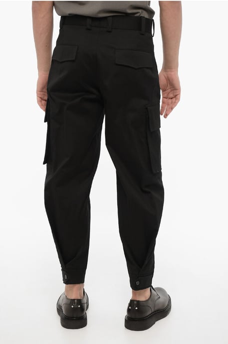 Loose Fit FIREMAN Cargohose mit Knöchelknopf in Schwarz - Image 2