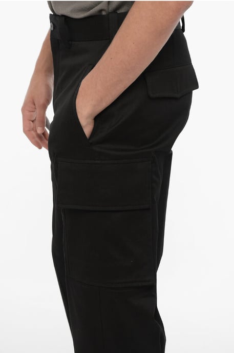 Loose Fit FIREMAN Cargohose mit Knöchelknopf in Schwarz - Image 3