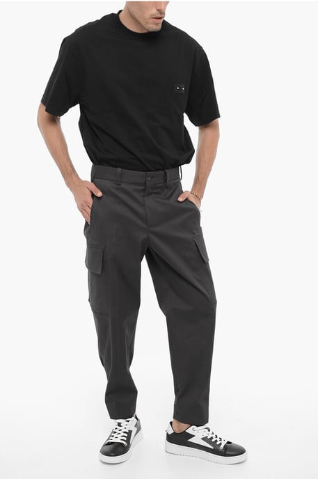 Neil Barrett Locker geschnittene Cargohose mit Kordelzug in der Taille - Grau - Image 4