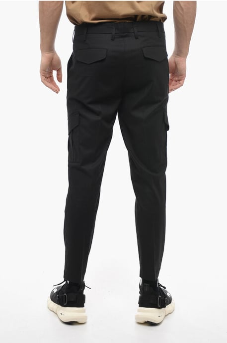 NATE Skinny Fit Cargohose mit verstecktem Verschluss in Schwarz - Image 2