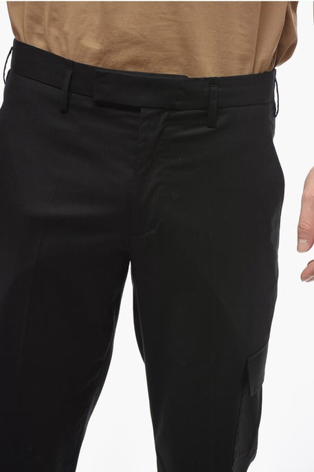 NATE Skinny Fit Cargohose mit verstecktem Verschluss in Schwarz - Image 3