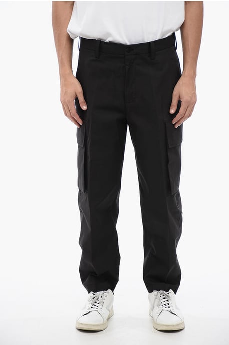 Locker geschnittene FIREMAN-Cargohose aus Baumwollmischung in Schwarz - Image 1