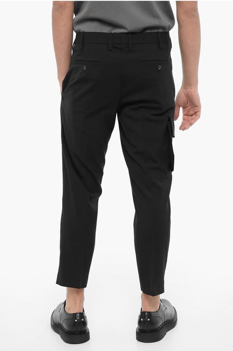 Skinny Fit Cargohose mit Gürtelschlaufen in Schwarz - Image 2