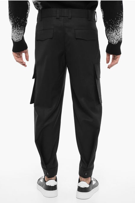 Loose Fit FIREMAN Cargohose mit Knöchelknopf in Schwarz - Image 2