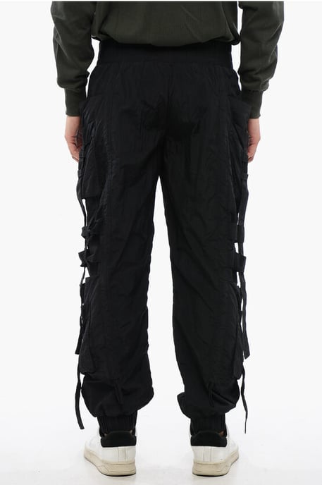 Nylon BANDED Cargohose mit Bündchen in Schwarz - Image 2