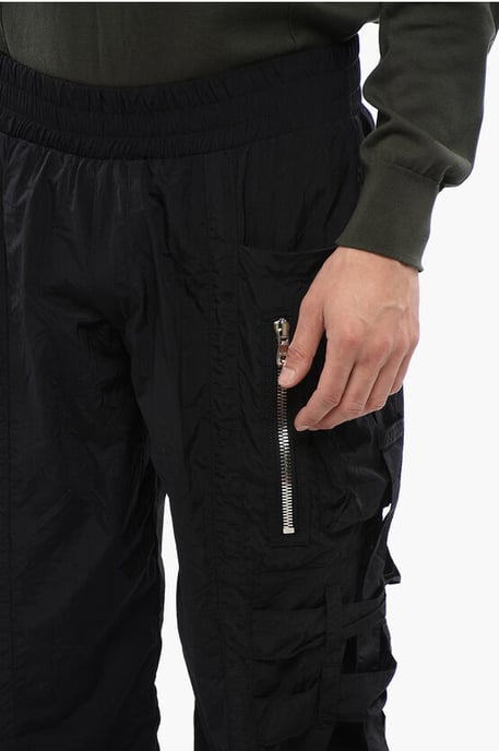 Nylon BANDED Cargohose mit Bündchen in Schwarz - Image 3