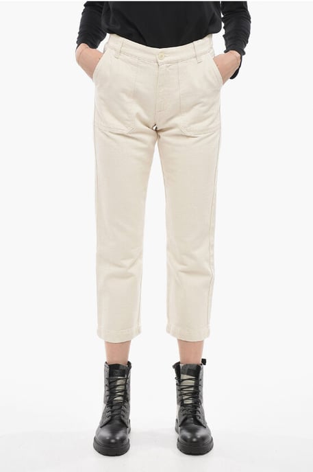 Verkürzte Straight-Leg-Jeans in Weiß - Image 1