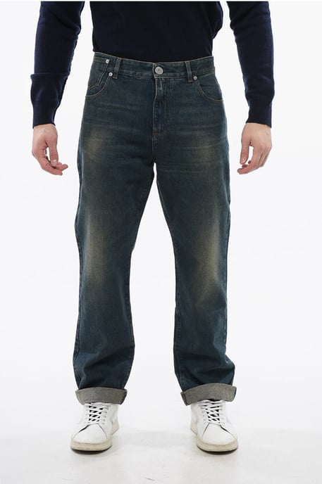 Tapered-Fit Denim mit Vintage-Effekt in Blau - Image 1