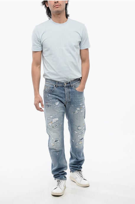 SID Regular Fit Jeans mit Distressed-Effekt, 18 cm, in Blau - Image 4
