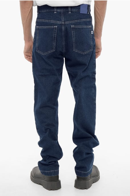 Gerade geschnittene Jeans mit sichtbaren Nähten, 21 cm, in Blau - Image 2