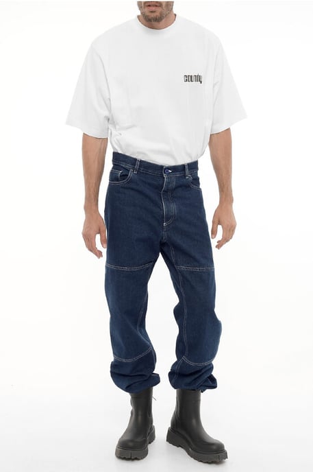 Gerade geschnittene Jeans mit sichtbaren Nähten, 21 cm, in Blau - Image 4