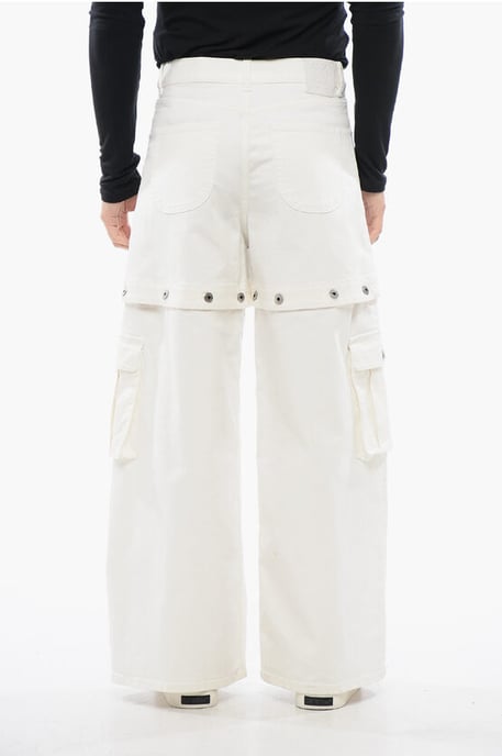 Baggy-Fit-Jeans mit gesticktem Logo in Weiß - Image 2