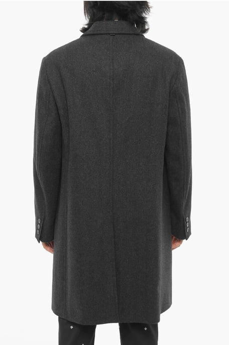 Einreihiger Mantel aus Wollmischung im Slim Fit in Grau - Image 2