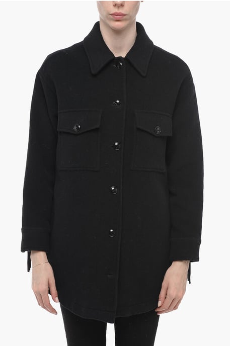 Wollmantel ALASKAN mit Kragen in Schwarz - Image 1