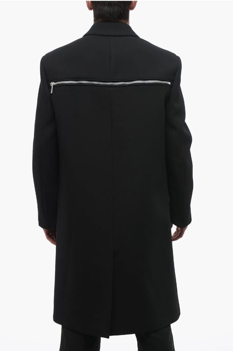 Zweireihiger ZIP AROUND-Mantel aus Schurwolle in Schwarz - Image 2