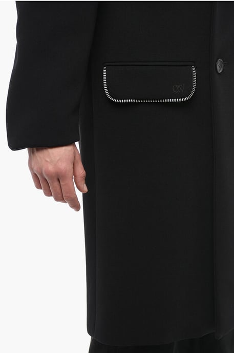 Zweireihiger ZIP AROUND-Mantel aus Schurwolle in Schwarz - Image 3