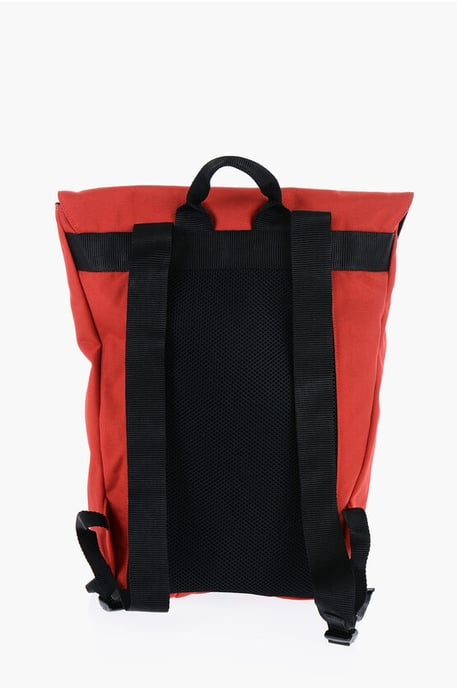Zweifarbiger CITY FLAP Nylon-Rucksack in Nero, Rosso - Image 3