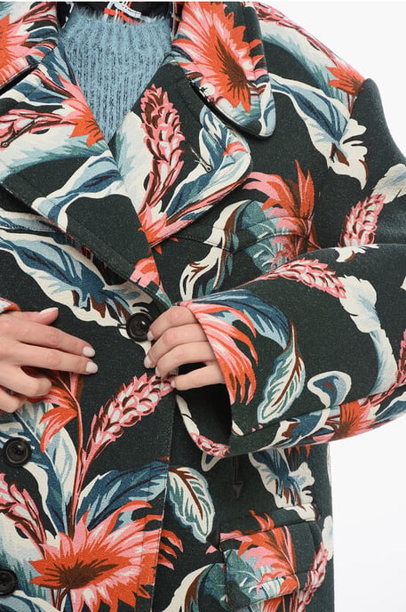 MM4 Zweireihige Überjacke mit Blumenmotiv in Mehrfarbig - Image 3