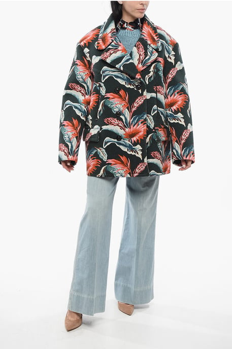MM4 Zweireihige Überjacke mit Blumenmotiv in Mehrfarbig - Image 4