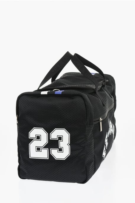 Nylon OUTDOOR BASEBALL Wochenendtasche mit abnehmbaren Trägern in Schwarz - Image 2