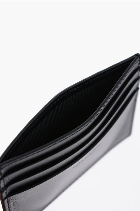 FAIR-ISLE THUNDERBOLT Kartenetui aus Leder mit Kontrastdruck in Schwarz - Image 4