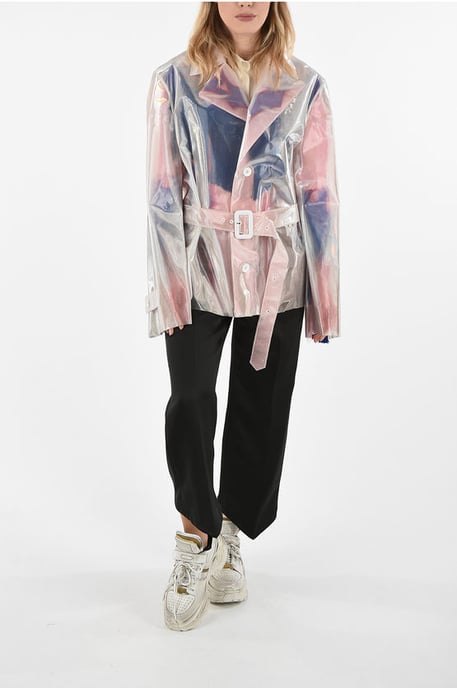 MM0 Einreihiger Trenchcoat in Weiß - Image 4