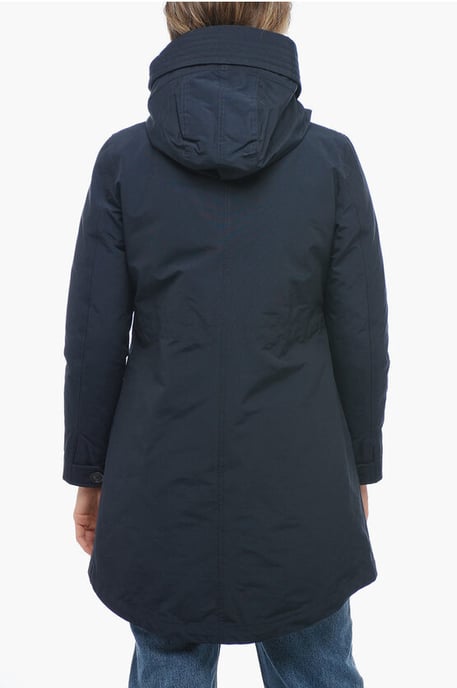 Einfarbige Daunenjacke mit herausnehmbarem Innenfutter in Blau - Image 2