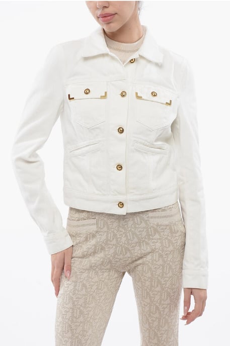 Utility-Jeansjacke in Weiß - Image 1
