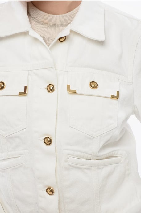Utility-Jeansjacke in Weiß - Image 3